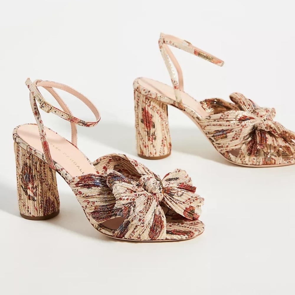 Loeffler Randall Camellia heeled sandals ivory